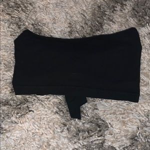 Handmade black tube top with knot on back